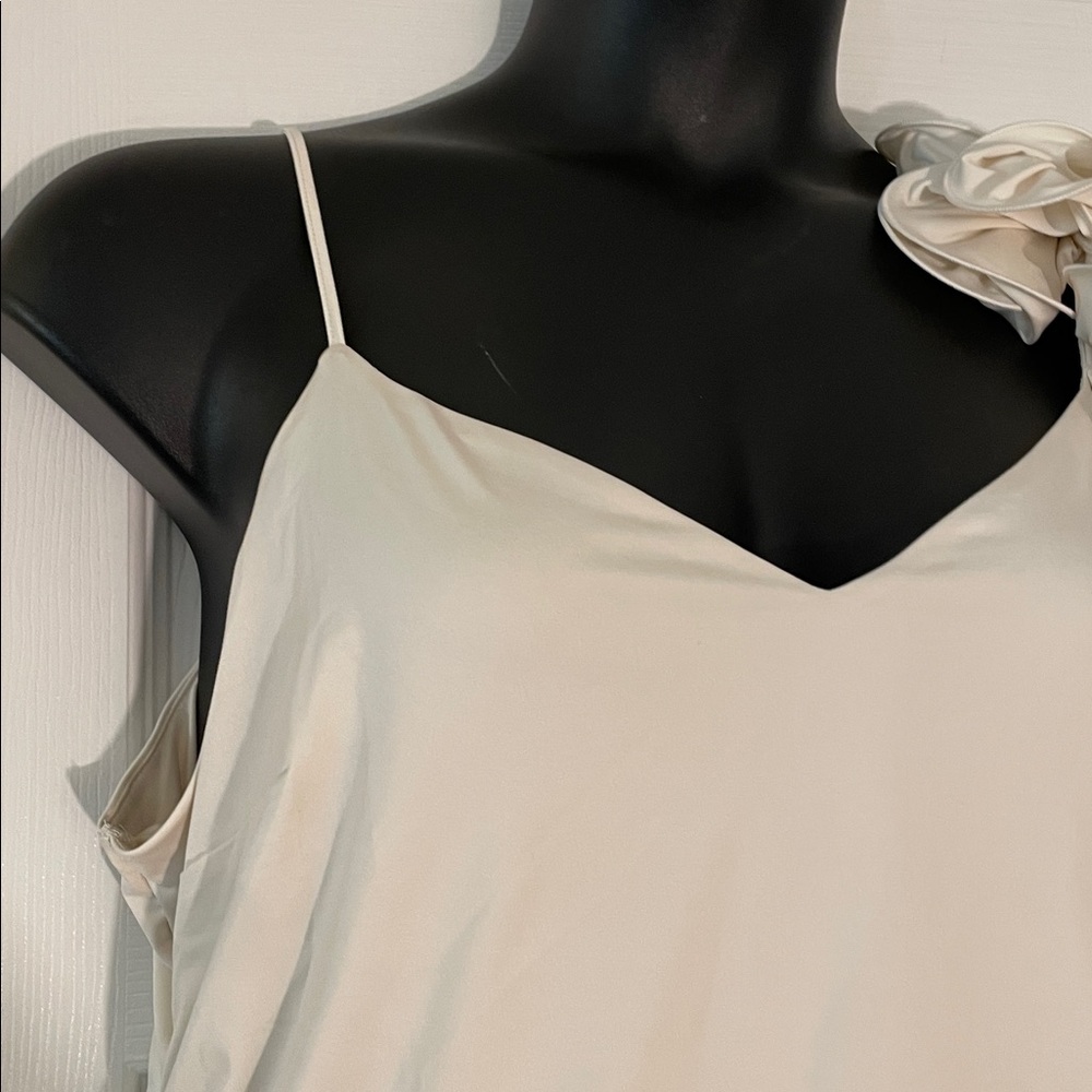 Express Cream Ruffle One-Shoulder Blouse - Picture 3 of 5
